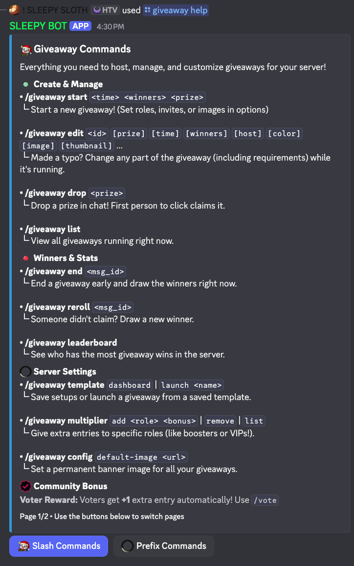 Slash Commands
