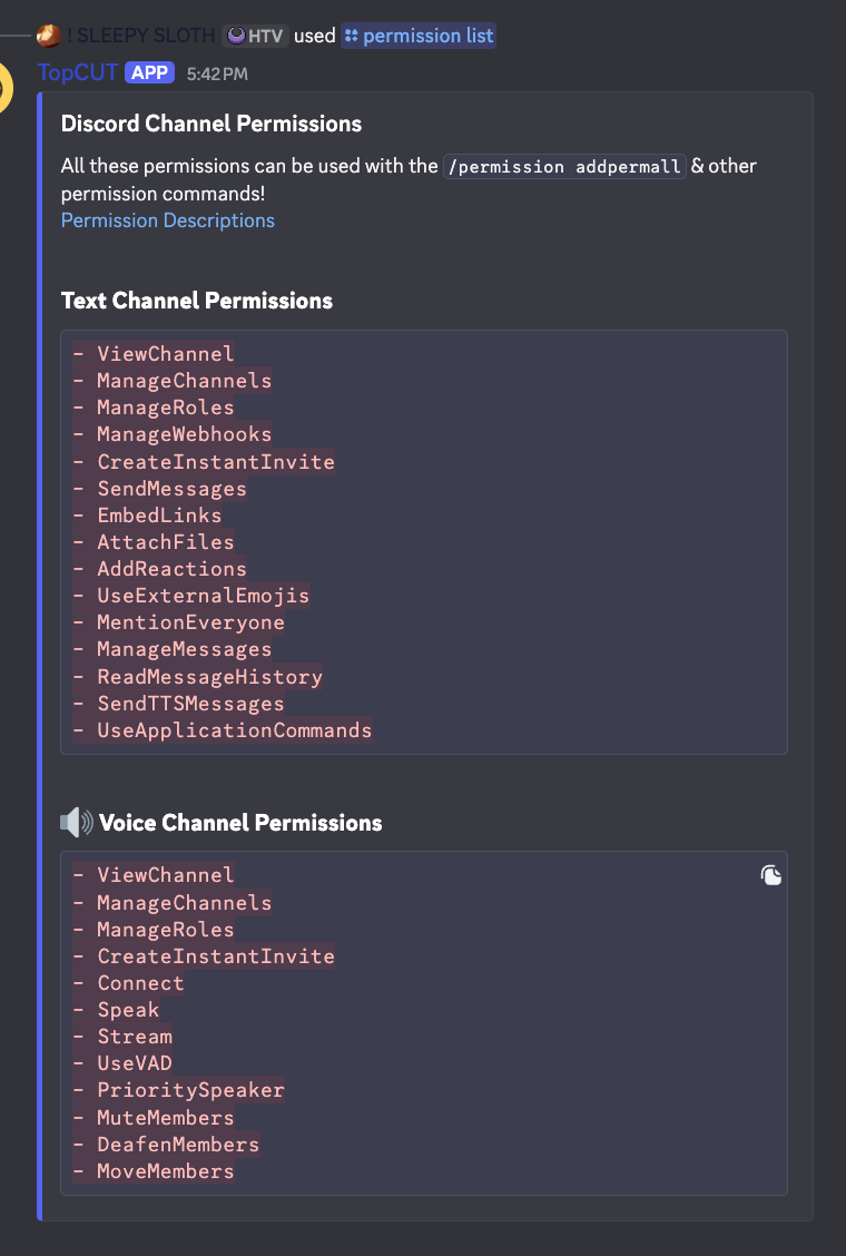 Permission List