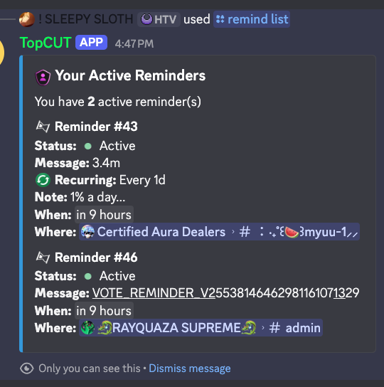 Reminder List