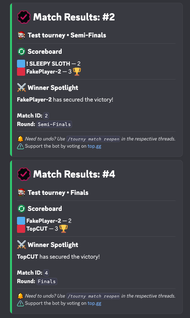 Match Results